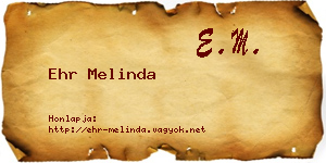 Ehr Melinda névjegykártya